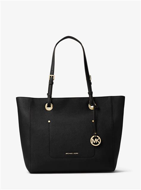 michael kors extra large tote black|Michael Kors saffiano tote bag.